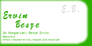 ervin besze business card